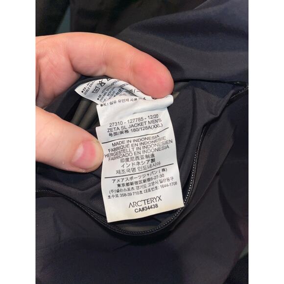 Arc'teryx Zeta SL Jacket Mens 2XL Black GORE-TEX Paclite Plus Lightweight Shell - Picture 10 of 12
